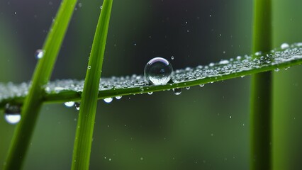 water drops on the grass