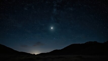 Fototapeta premium night sky with moon and stars