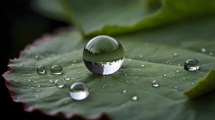water drops on a leaf