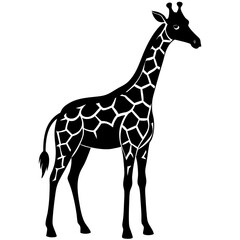Obraz premium giraffe vector silhouette illustration and svg 