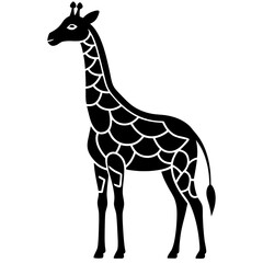 giraffe vector silhouette illustration and svg 