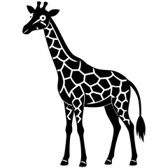 giraffe vector silhouette illustration and svg 