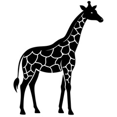 Naklejka premium giraffe vector silhouette illustration and svg 