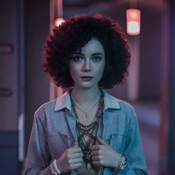 portrait of a woman in a wig