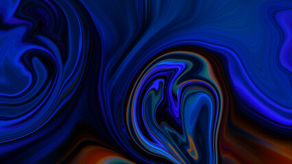 Fototapeta premium 4K abstract dark, holographic, iridescent neon background with a fluid, glassy, curving wave in motion. For banners, backdrops, wallpapers, and covers, use a gradient design element. 