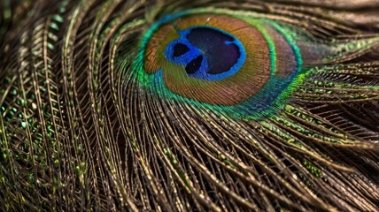 Fototapeta premium peacock feather close up