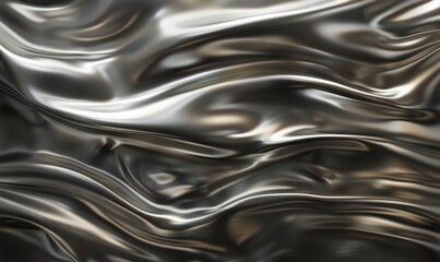 Abstract Silver Drape, Metallic Waves