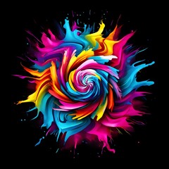 Swirling vortex of vibrant colors creates a dynamic and captivating visual effect perfect for abstract and creative design