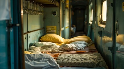 The gentle hum of the train serves as a soothing lullaby to those tucked into the sleeping berths.