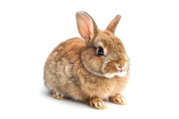 Fototapeta premium Mystic portrait of Netherland Dwarf, copy space on right side, Headshot, Close-up View
