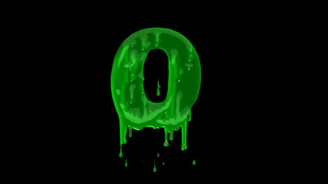 Green slime font. Halloween toxic waste letters, blot scary horror greens goo alphabet text sign and blots splash liquid slimes spooky letters, goo vector isolated symbols set