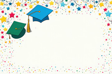 Graduation Celebration: Confetti and Caps