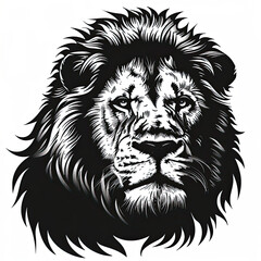 Fototapeta premium A black and white drawing of a lion