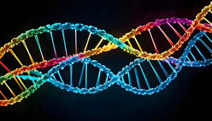 Fototapeta premium dna helix on black background