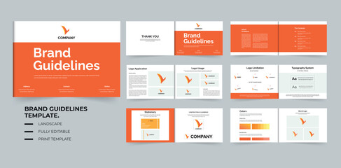 Simple brand manual logo book design 12 pages design