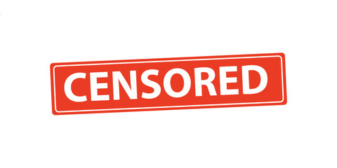 Red censor rubber stamp grunge icon. Content censor vector red stamp control illustration isolated icon