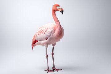 a Flamingo standing on an isolated background