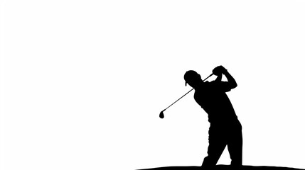 ゴルフをしている男性のシルエット4