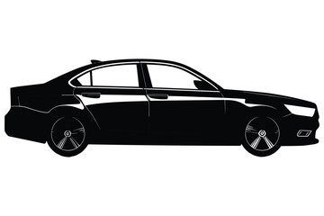 Sedan car silhouette vector