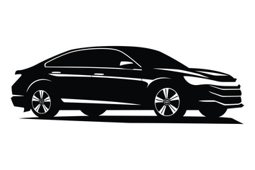 Sedan car silhouette vector