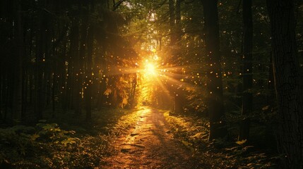 Naklejka premium Glow with the radiance of inner joy, like a beacon of light illuminating the darkness and guiding others towards the path of happiness.