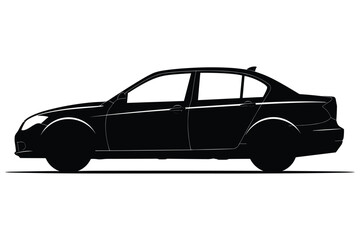 Sedan car silhouette vector