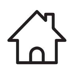House icon outline isolated on transparent background. Linear vector illustration. Residential icon. Indoor use only symbol. 