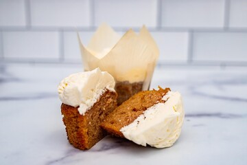 Cupcakes on kitchen counter