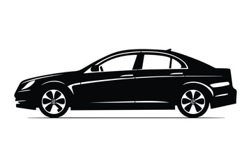 Sedan car silhouette vector