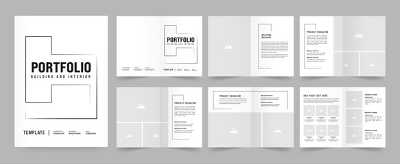 Architecture profile brochure template and interior portfolio layout design