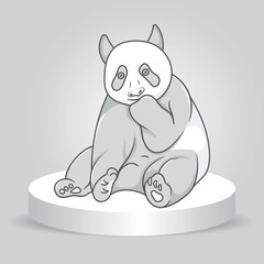 A panda sits in deep thought © Rana Mostafiz