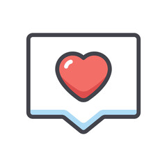 Love message icon cartoon vector isolated illustration
