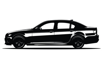 Sedan car silhouette vector
