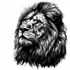 Fototapeta premium A black and white drawing of a lion