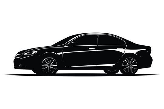 black sedan car side view clip art preview