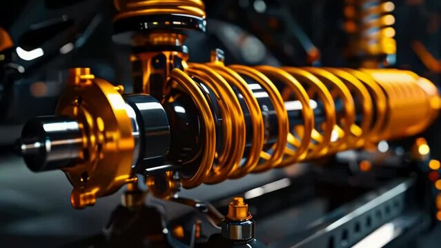 Motorcycle Front Suspension Close Up