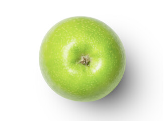 Green apple on white