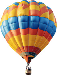 Colorful hot air balloon in the style of no background, illustration against a white background