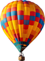 Fototapeta premium Colorful hot air balloon in the style of no background, illustration against a white background