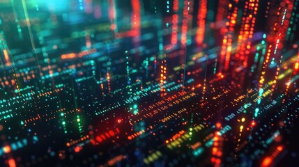 Fototapeta premium Abstract digital city with glowing lines and dots, representing the internet, technology, and data.