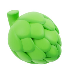 3d illustration Hops Fruit 