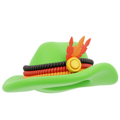 3D illustration of an Oktoberfest hat ornament 