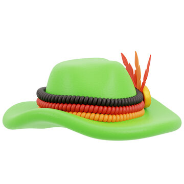 3D illustration of an Oktoberfest hat ornament 