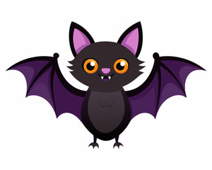 Cute Halloween bat vector illustration isolated on a white background 