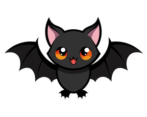 Cute Halloween bat vector illustration isolated on a white background 