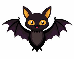 Cute Halloween bat vector illustration isolated on a white background 