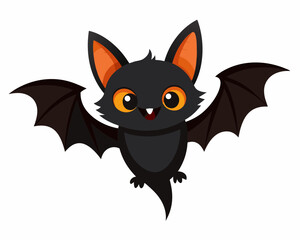 Cute Halloween bat vector illustration isolated on a white background 