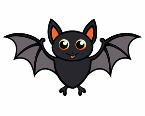 Cute Halloween bat vector illustration isolated on a white background 