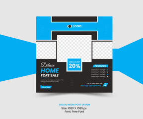 Innovative Real estate social media post design Set of Real estate social media post design template