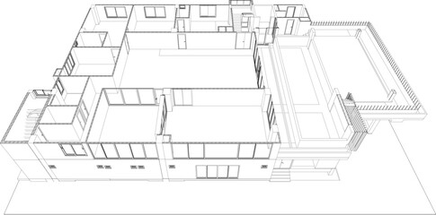 3D illustration of building project